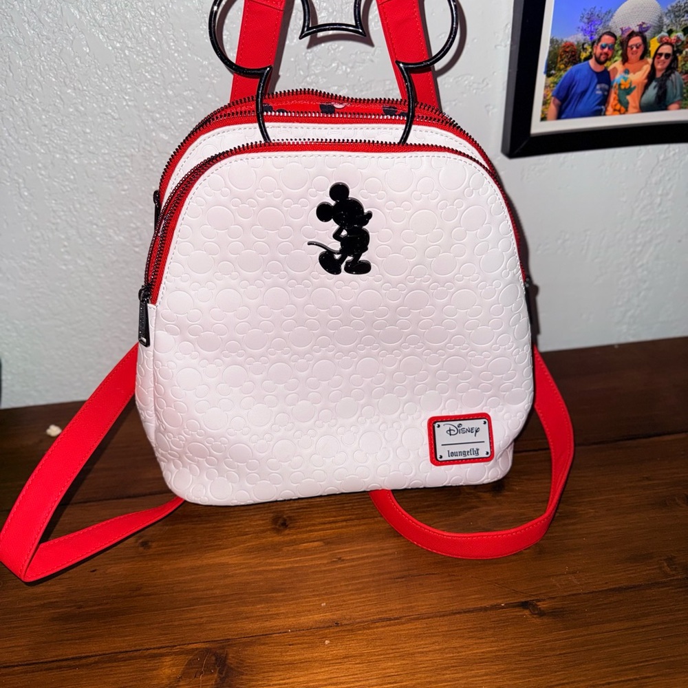 Loungefly Disney Mickey Mouse White and Red Backpack